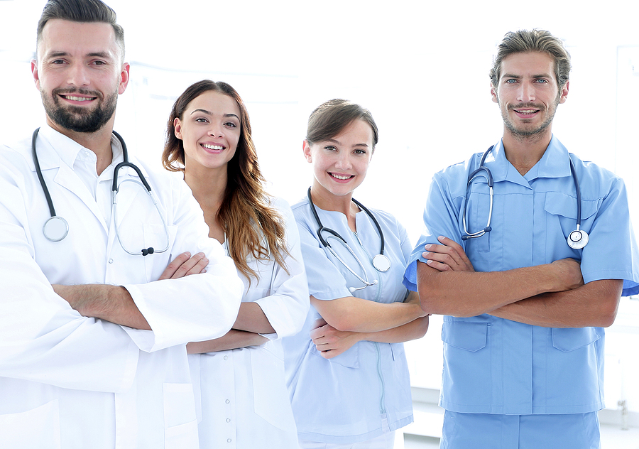 Group of medical professionals. 