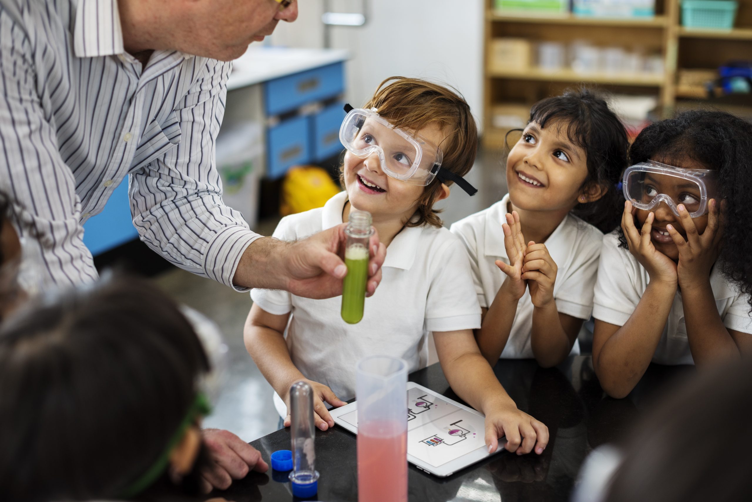 Kindergarten students learning about science.